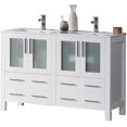 thumbnail image 7 of Blossom 48" Double Sink Vanity | Glossy White | Solid Wood | Ceramic Top | Freestanding Bathroom Cabinet, 7 of 7