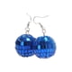 thumbnail image 4 of Pendientes de discoteca vintage de los años 70, pendientes de bola azul disco, estilo de moda, 4 of 5