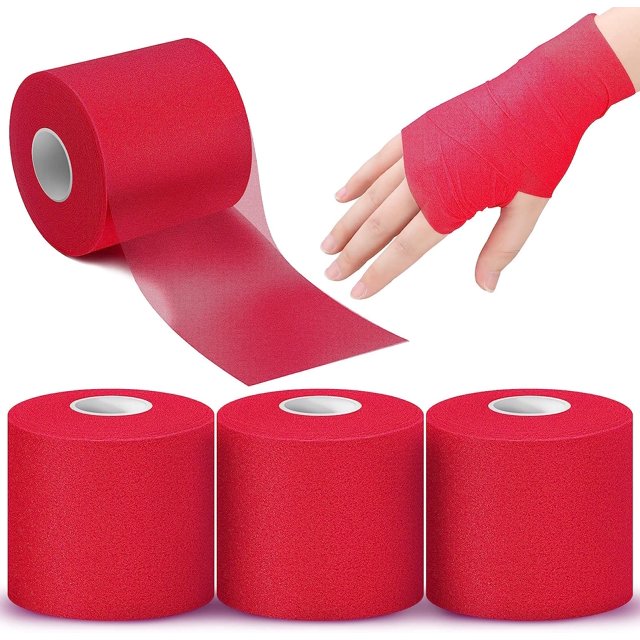 3 Pieces Athletic Pre Wrap Tape for Hair Foam Underwrap Tape Sports Pre