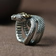 thumbnail image 6 of Soumake Men Python Ring Retro Opening Adjustable Smooth Alloy Good Detail Individual Finger Ring Party Club Snake Knuckle Ring Man Jewelry, 6 of 7