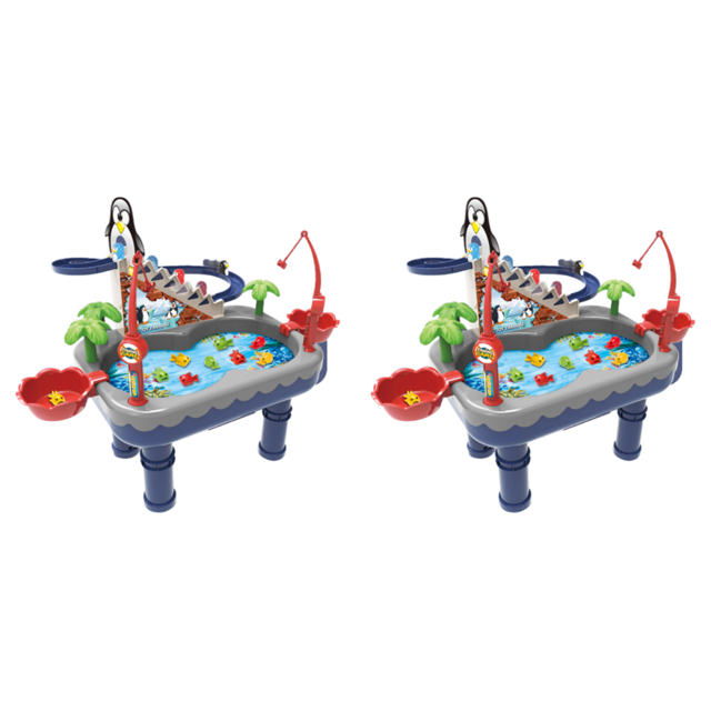 Juego de pesca magnético Penguin Race Toys Puzzle Toy Set para niños pequeños (azul)
