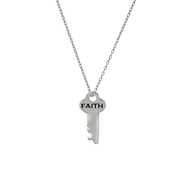 Silver America Sterling Silver Infinite Faith Key Pendant Necklace
