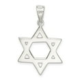 thumbnail image 5 of 925 Sterling Silver Polished Religious Judaica Star of David Pendant Necklace 34x21mm Wide Pendant for Women, 5 of 5