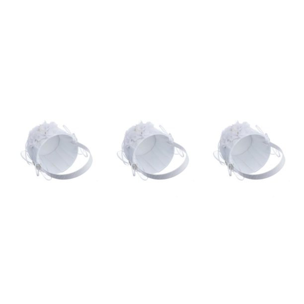 Wosthever Wedding Bowknot Faux Pearl Flower Girl Shape Decor Heart With Basket Type1 NO1