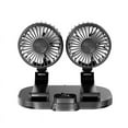 thumbnail image 1 of yeacher Dual Head 12V/24V USB Car Fan with 360° Rotation, 2-Speed Adjustable, Foldable Design for Front/Rear Seat Cooling, Quiet Operation, Black/White Options, FL-111-USB, 1 of 6