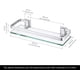 thumbnail image 4 of Estante de vidrio para baño, vidrio templado de aluminio, 8 mm, extra grueso, 1 pieza, rectangular, 1 capa, organizador de almacenamiento montado en la pared, plateado, 4 of 5