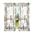 thumbnail image 6 of Yayeee Window Curtains Light Filtering 63"x42" Grommet Panel Pair Home Living Room Decor, Cactus Pattern, 6 of 7