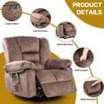 thumbnail image 3 of Power Lift Recliner Chair for Elderly, HSUNNS Massage and Heat Function Reclining Chair with Remote Control, Side Pockets, Velvet Upholstered Living Room Chair Single Sofa, Gray, 3 of 10