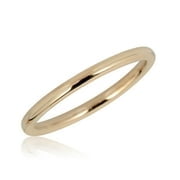 AVORA 10K Yellow Gold Plain Band Stackable Ring  - Size 4