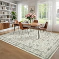 thumbnail image 4 of Extra Large Washable Area Rug 10x13 Vintage Floral Living Room Rug Non Slip, Ultra Soft Thin Carpet, Foldable Low Pile Non Shedding Floor Carpet, Indoor Non Shedding Printed Mat, Beige, 4 of 8