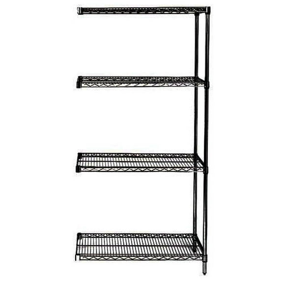 21" Deep x 24" Wide x 63" High 4 Tier Black Add-On Shelving Unit