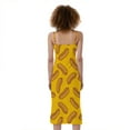 thumbnail image 2 of Yellow Hot Dog Pattern Print Slim Fit Midi Cami Dress, Dog Pet Lover Fashion Summer Maxi Sexy Casual Dress For Women, 2 of 4