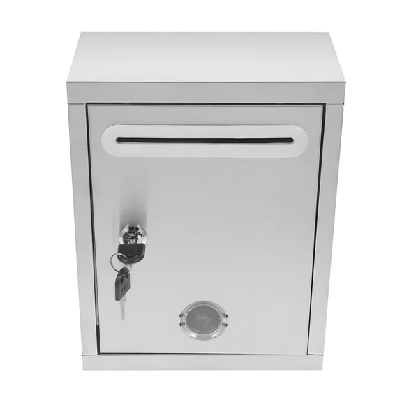 LAMIRO Wall Mount Mailbox with Lock Stainless Steel Mailbox for Outside Suggestion Box Wall Mount Locking Box Vintage Letter Mailbox