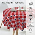 thumbnail image 4 of 4th of July Tablecloth Round 60 Inch,Red White Buffalo Plaid Check Blue Patriotic Stars Table Cloth,Stain Resistance Polyester Independence Day Table Covers for Kitchen Dining Parties Picnic, 4 of 6