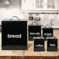 thumbnail image 2 of yuksok 5 Pieces Large Capacity Coffee Tea & Sugar Set Storage Container Bread Bin Bread, 2 of 9