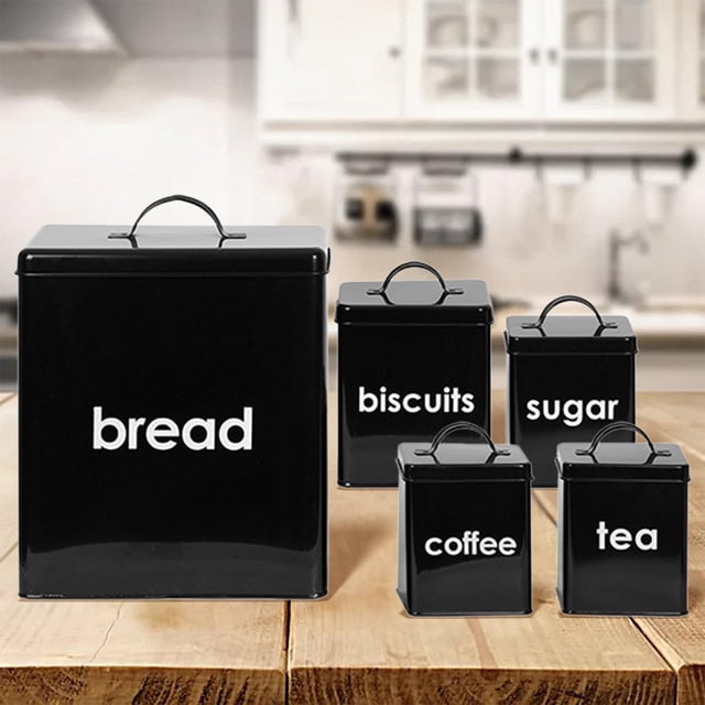 Juego de 5x de café, té y azúcar capacidad, recipiente de almacenamiento , juego de recipientes para , azúcar, café, Soledad bote de pan