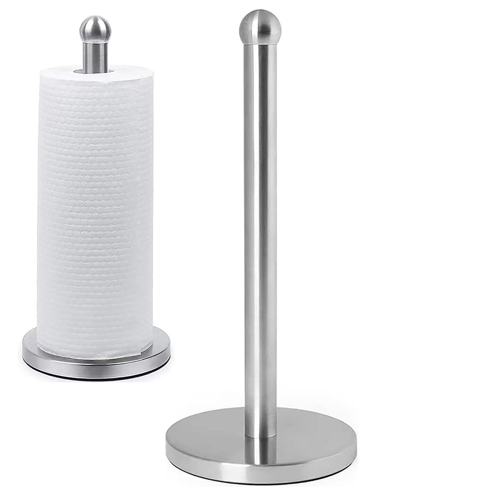 Countertop Stainless Steel Paper Towel Holder Modern Stand Up, Easy One