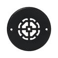 thumbnail image 1 of Achtek 2" Duct opening Solid Cast Aluminum Round Grille ( 3-1/2" Round Overall) | Powder Coated BLACK - With Holes For Wall / Ceiling, 1 of 9