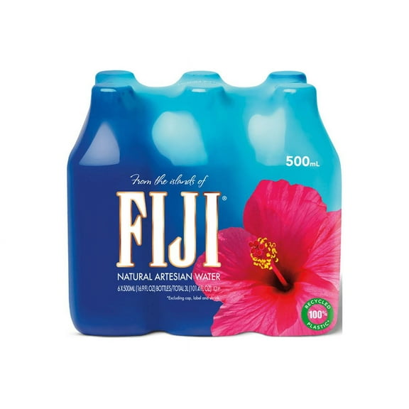 (2 pack) FIJI Natural Artesian Water, 16.9 fl. oz. (Pack of 6 Bottles)