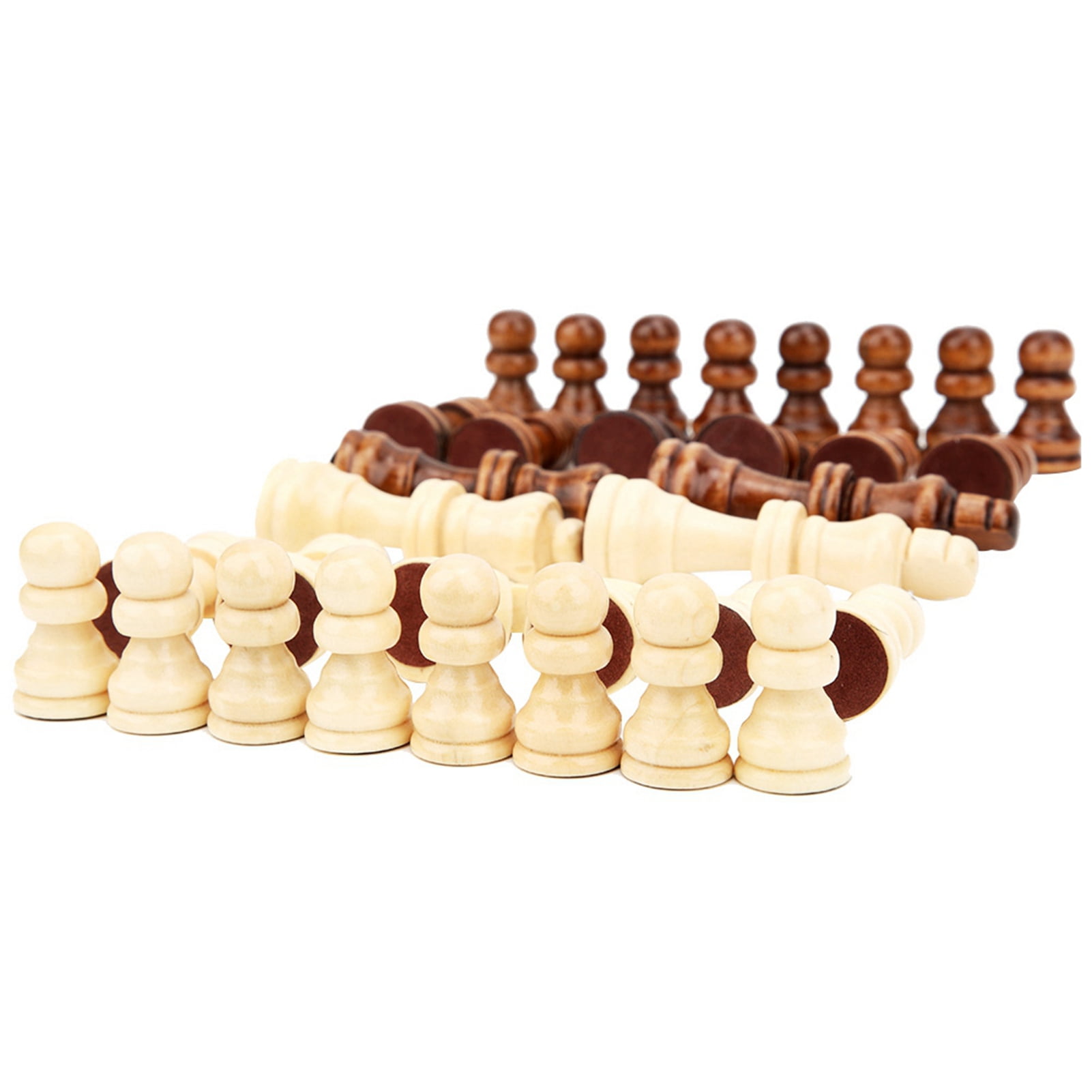 32-Piece Premium Wooden Chess Pieces Set for International Board Games, Staunton Style Wood Chessmen Replacement Pack, 2.76 inches / 7.0 cm King Height