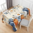 thumbnail image 6 of Thanksgiving Pumpkin Table Cloth Waterproof Tablecloths, Fall Blue White Orange Plants Tablecloth Dining Table Cover for Kitchen Party Tabletop Outdoor, Rectangle Tablecloth 60x120 Inch, 6 of 9