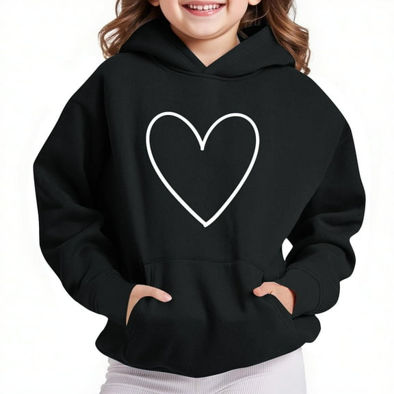 Teen Hoodies Girls Ages 12-14 Graphic Boys And Girls Casual Long Sleeve Hoodies Cute Oversized Fleece Pocket Sweatshirt Tops