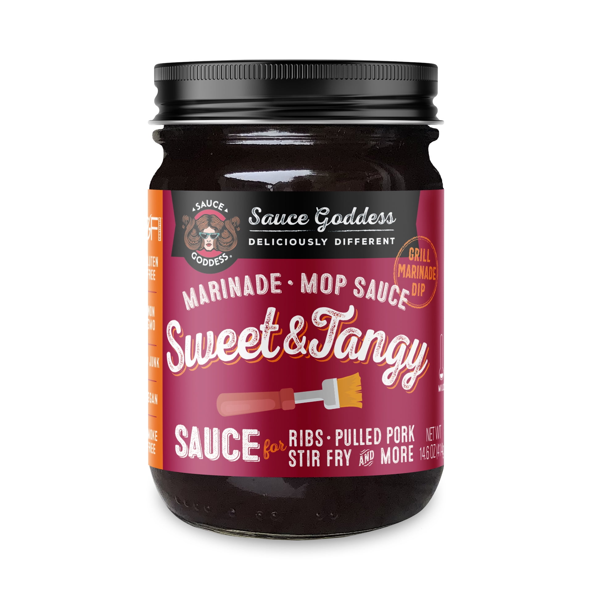 Sauce Goddess Sweet & Tangy Mop Sauce & Marinade, 14.6 oz