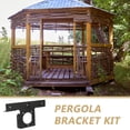 thumbnail image 3 of UPOUART Ensemble de 2 Supports de Pergola en Fer Noir en Forme de T Support de Poutre Cadre Rassemblements Extérieurs, 3 of 7