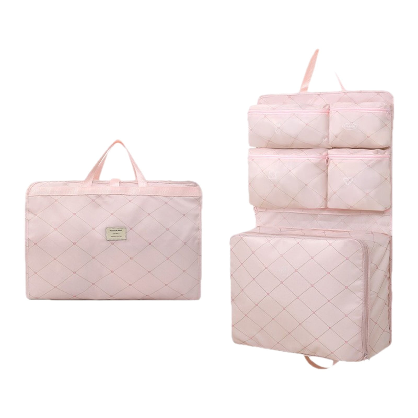 7-in-1 Hanging Travel Storage Organizer Bag, Large Capacity Packing Cubes for Clothes and Toiletries, Foldable Luggage Organizer for Suitcase, 75x46cm