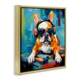 thumbnail image 4 of Stupell Industries French Bulldog with Headphones Animals & Insects Painting Gold Floater Framed Canvas Art Print Wall Art, 25 x 25, 4 of 10