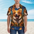 thumbnail image 2 of Pofeuu Artistic Sunflower Corgi Print Hawaiian Shirt for Men Sleeves Casual Button Down Summer Beach Dress Shirts T-Shirts,3X-Large, 2 of 7