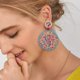 thumbnail image 2 of Pendientes colgantes con cuentas para mujer, aretes de cuentas coloridos hechos a mano, aretes colgantes de aro bohemio, 2 of 5