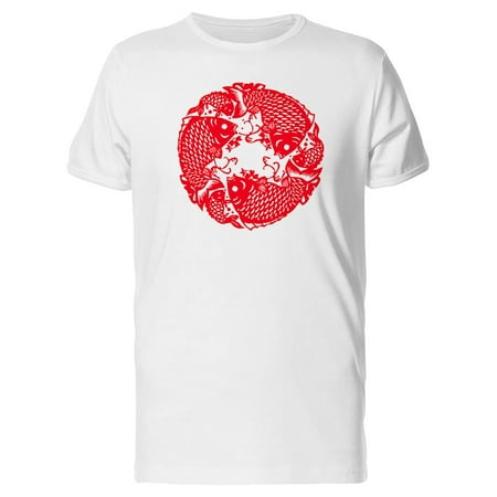 Fish Patterns Chinese Paper Tee Men's -Image by