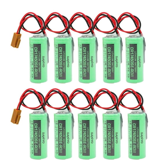 10Pcs 3V CR17450SE-R / A98L-0031-0012 2500mah PLC Battery for FANUC with Plug US Stock