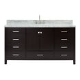 thumbnail image 2 of Ariel Cambridge 67 Inch Single Oval Sink Vanity With Carrara White Marble Countertop With 1.5 Edge In Espresso, 2 of 10