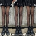thumbnail image 1 of Medias de mujer primavera y verano finas con lazo dulce blanco leche pantimedias lolita onda redonda punto jk seda negra, 1 of 5