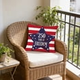 thumbnail image 4 of romoty 4th of July Independence Day Pillow Covers 18"x18", Patriotic America 250th Anniversary Commemorative Throw Pillow Case, Square Decorative Cushion Cover for Home Sofa Couch Farmhouse Decor, 4 of 6