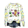 thumbnail image 2 of Jjayotai Womens Mardi Gras Sweatshirt, Oversized Crewneck Sequin Long Sleeve Casual Pullover Tops, Suit for Parade Multicolor L, 2 of 5
