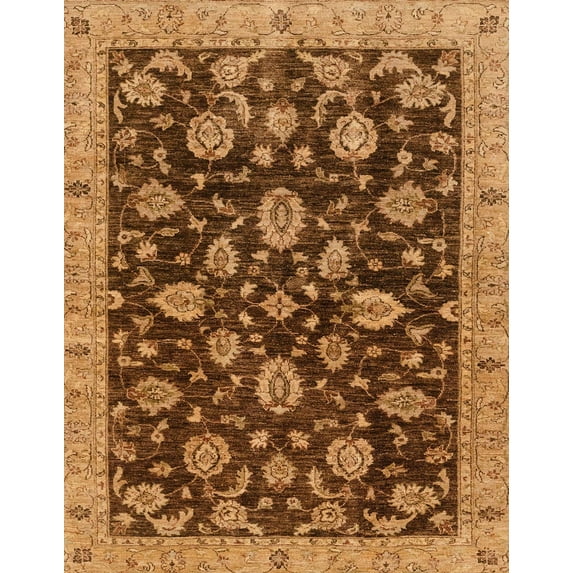 Ahgly Company Indoor Rectangle Abstract Red Brown Oriental Area Rugs, 3' x 5'