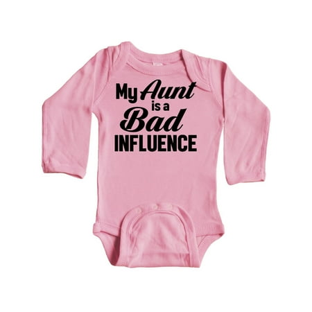 

Inktastic My Aunt is a Bad Influence Gift Baby Boy or Baby Girl Long Sleeve Bodysuit
