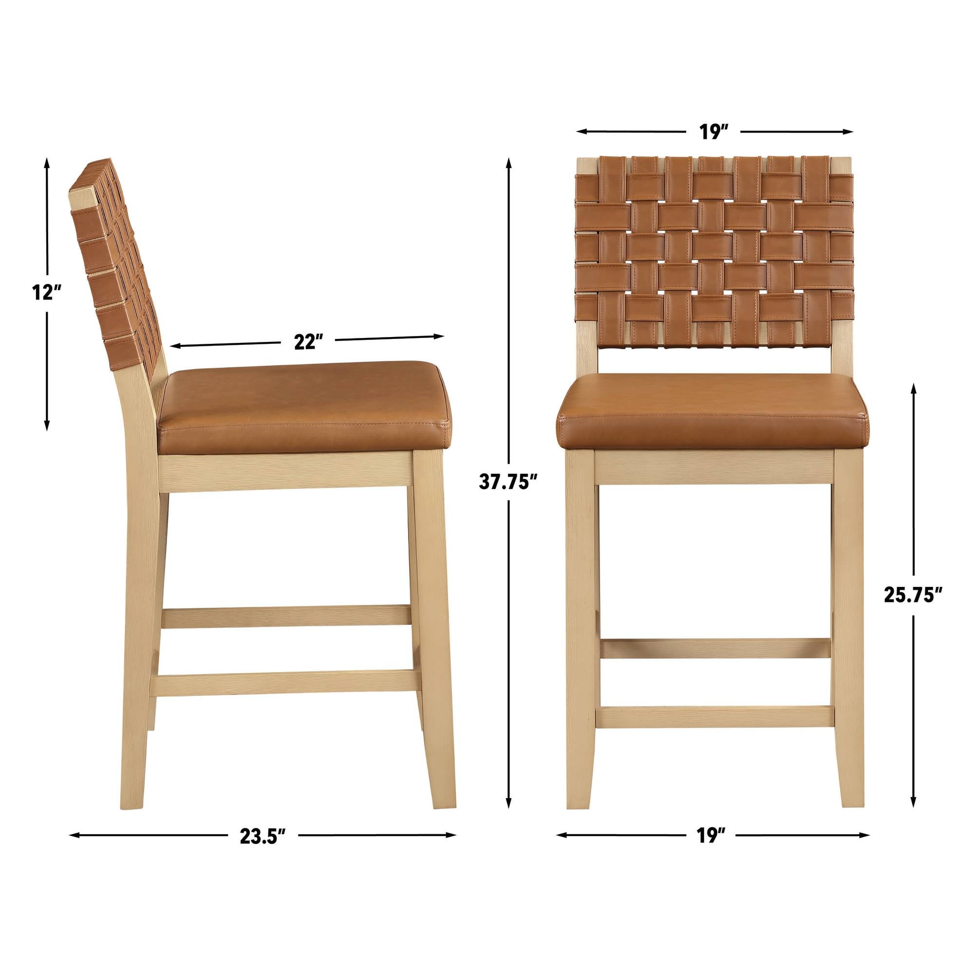 Steve Silver Reid Sand and Camel, Pair of 2, Counter Height Stools