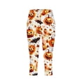 thumbnail image 5 of NSLGXD Womens Cropped Leggings Halloween Pumpkin & Bat Print No Front Seam Slim Fit Workout Yoga Capris S-3XL, 5 of 6