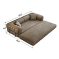 thumbnail image 3 of 78.8" Modular Sectional Sofa with Pillow, Back Support and Armrest, Convertible Floor Sofa Bed with Support Rods, Boneless Sleeper Couch for Living Room,Bedroom, Camel, 3 of 9