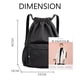 thumbnail image 2 of Mochila con cordón, bolsa deportiva para gimnasio, bolsa de viaje para yoga, para mujeres y hombres, bolsa de gimnasio impermeable, mochila de día, color negro, 2 of 6