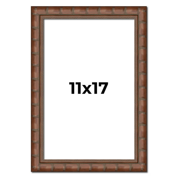 11x17 Dark Brown Bamboo Real Wood Picture Frame Width 1.5 inches | Interior Frame Depth 0.5 inches