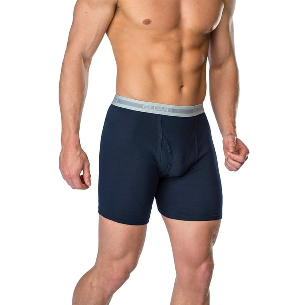 Gildan Gildan Men's Blue Assorted Boxer Brief Underwear, 4Pack