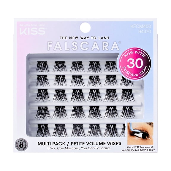 Kiss Falscara Collection DIY Eyelash Extensions Multipack, Petite Volume Wisps, 30 Ct.