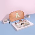thumbnail image 1 of Fiudx Ofertas Flash Del Día Bolsa De Maquillaje De Medio Círculo Con Letras, Bolsa De Almacenamiento Portátil De Alto Valor De Apariencia, Bolsa De Artículos De tocador Portátil, 1 of 2