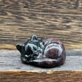 thumbnail image 2 of Natural Quartz Crystal Sleeping Cat Decoration Crystal Cat Sleeping Statue 2 Inch Opal Cat Crystal Statue Statue For Home Meditation, 2 of 9