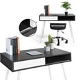 thumbnail image 2 of Homy Casa Computer Desk Workstation Writing Table Black/ White Home Office desk, 2 of 7